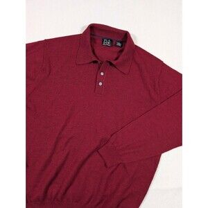 Jos. A. Bank Signature Collection Men's Merino Wool Collar Button Front L Red